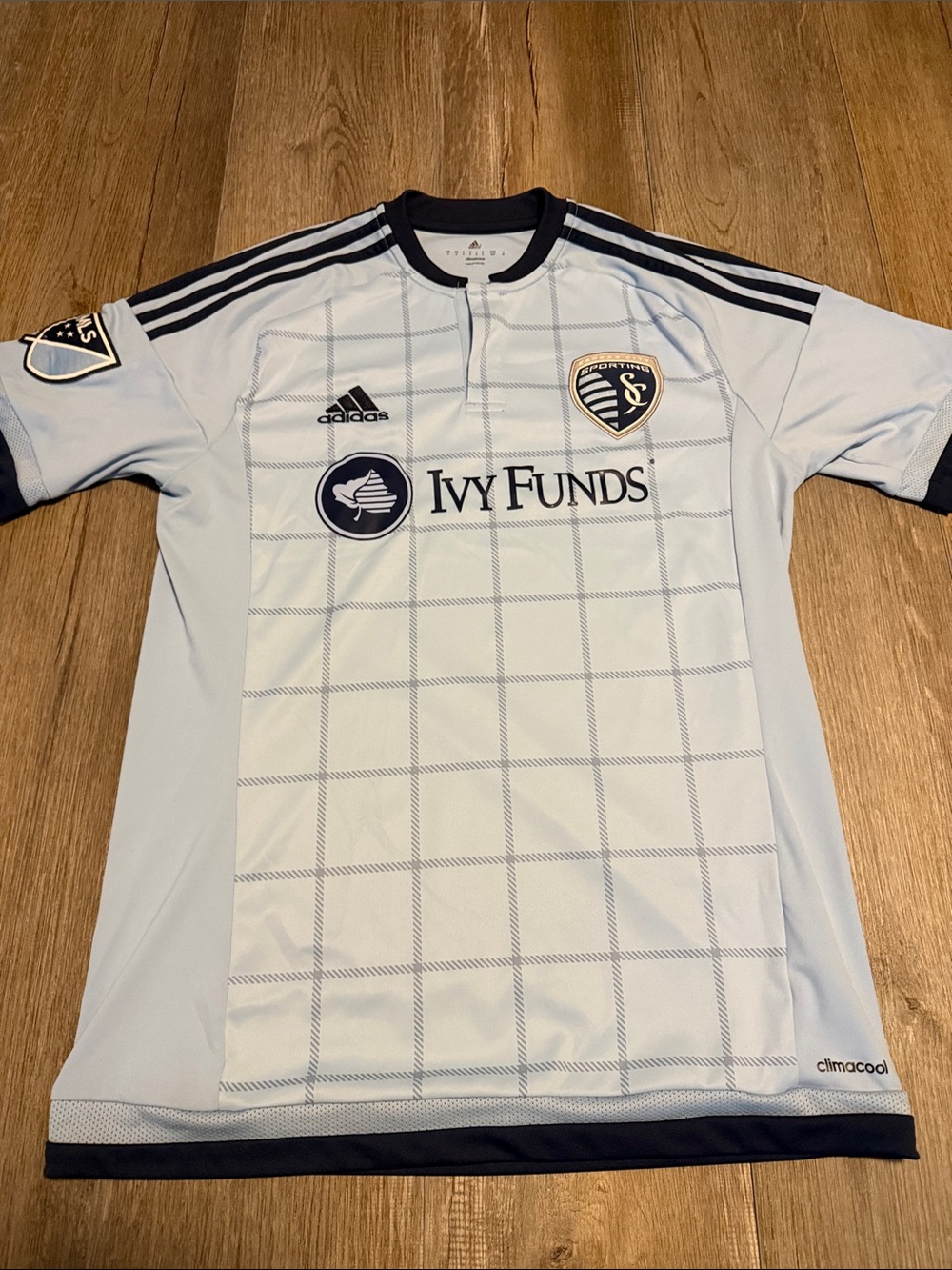 adidas Sporting KC Light Blue and Navy Men’s Jersey